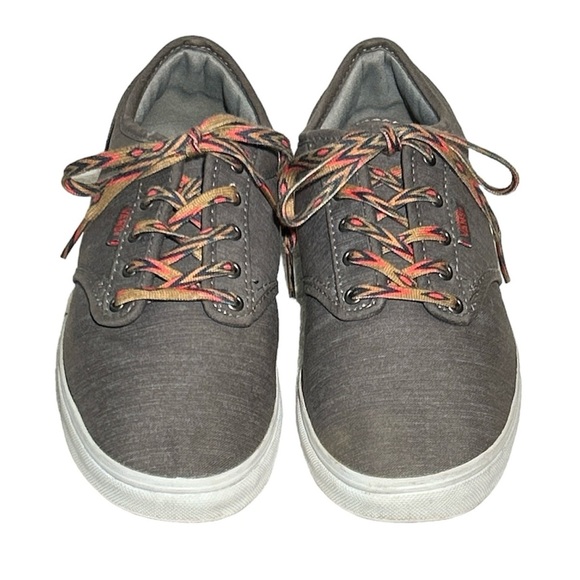 Women’s Off the Wall‎ Vans Low Canvas Aztec Lace Skate Sneakers Shoes Grey 8.5 - Picture 3 of 8